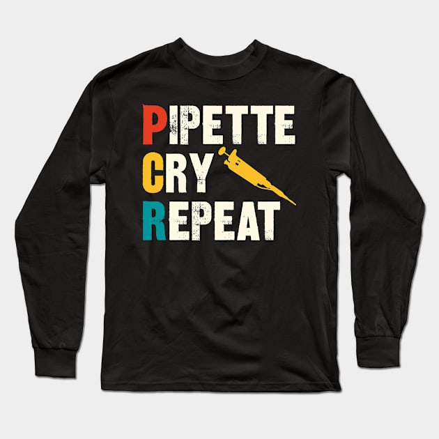 Pipette Cry Repeat Long Sleeve T-Shirt by SimonL